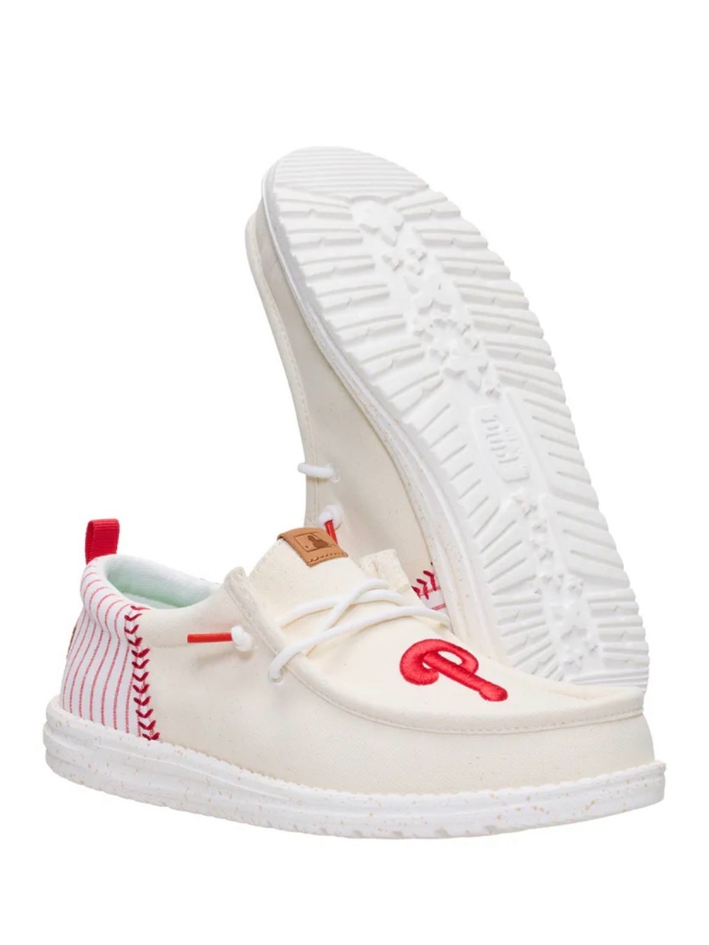 Hey Dude MLB VTG Philadelphia Phillies M12 Men’s White & Red Slip On Shoes NEW